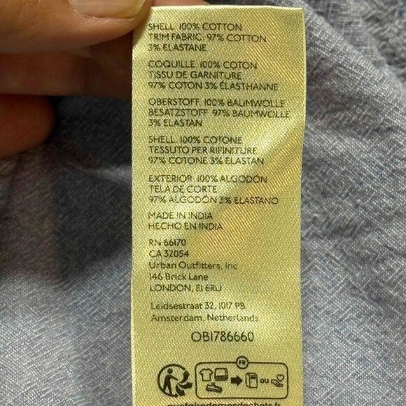 NWOT Free People We The Free Classic Oxford Top Button Front Pocket Purple Sz M - Picture 7 of 10